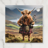Schottland Highland Cow Bagpiper Geschenkanhänger (Rückseite)