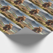 Schottland Highland Cow Bagpiper Geschenkpapier (Ecke)