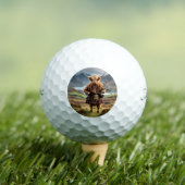 Schottland Highland Cow Bagpiper Golfball (Insitu T-Shirt)