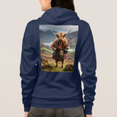 Schottland Highland Cow Bagpiper Hoodie (Rückseite)