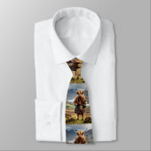 Schottland Highland Cow Bagpiper, Neck Tie Krawatte (Gebunden)