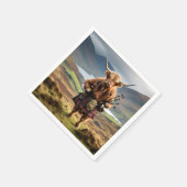 Schottland Highland Cow Bagpiper Serviette (Ecke)