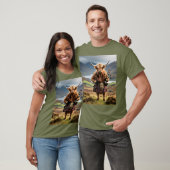 Schottland Highland Cow Bagpiper T-Shirt (Unisex)