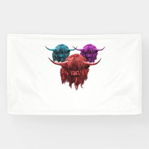 Schottland Highland Cow Colorful Herd Classic T-Sh Banner