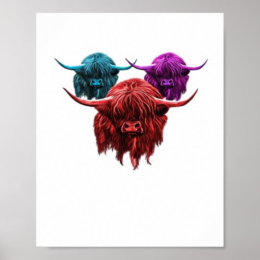 Schottland Highland Cow Colorful Herd Classic T-Sh Poster (Vorne)