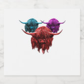 Schottland Highland Cow Colorful Herd Classic T-Sh Schaumweinetikett (Einzelnes Label)