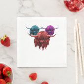 Schottland Highland Cow Colorful Herd Classic T-Sh Serviette (Beispiel)