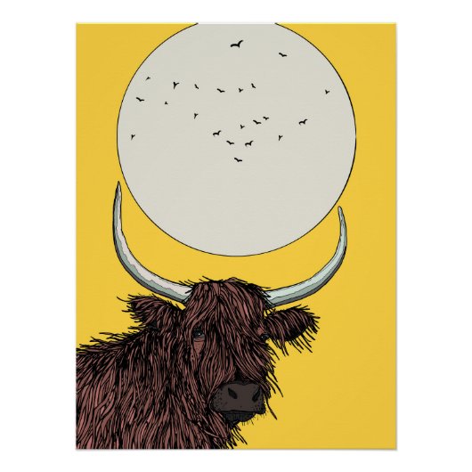 Schottland Highland Cow Poster (Vorderseite)