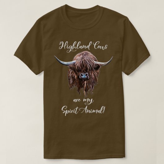 Schottland Highland Cow Spirit Animal T-Shirt (Design vorne)