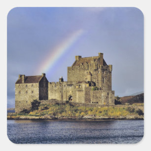 Schottland, Highland, Wester Ross, Eilean Donan Quadratischer Aufkleber
