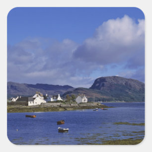 Schottland, Highland, Wester Ross, Plockton. Quadratischer Aufkleber