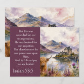 Schottland Highlands Ästhetik, Jesaja 53:5 Bibel Einladung (Vorne/Hinten)