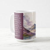 Schottland Highlands Ästhetik, Jesaja 53:5 Bibel Kaffeetasse (Vorderseite Links)