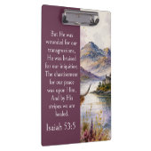 Schottland Highlands Ästhetik, Jesaja 53:5 Bibel  Klemmbrett (Rechts)