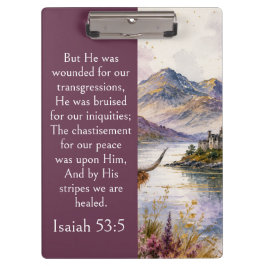 Schottland Highlands Ästhetik, Jesaja 53:5 Bibel  Klemmbrett