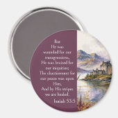 Schottland Highlands Ästhetik, Jesaja 53:5 Bibel Magnet (Vorderseite/Rückseite)