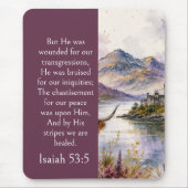 Schottland Highlands Ästhetik, Jesaja 53:5 Bibel Mousepad (Vorne)