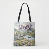 Schottland Highlands Ästhetik, Monogramm Modern Tasche (Vorderseite)