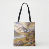 Schottland Highlands Ästhetik, Monogramm Modern Tasche (Vorderseite)
