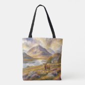 Schottland Highlands Ästhetik, Monogramm Modern Tasche (Rückseite)