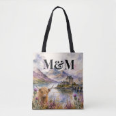 Schottland Highlands Ästhetik, Monogramm Modern Tasche (Vorderseite)