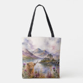 Schottland Highlands Ästhetik, Monogramm Modern Tasche (Rückseite)