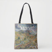 Schottland Highlands Ästhetik, Monogramm Modern Tasche (Vorderseite)