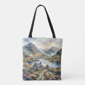 Schottland Highlands Ästhetik, Monogramm Modern Tasche (Rückseite)