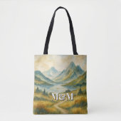 Schottland Highlands Ästhetik, Monogramm Modern Tasche (Vorderseite)