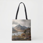 Schottland Highlands Ästhetik, Monogramm Modern Tasche (Vorderseite)