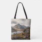 Schottland Highlands Ästhetik, Monogramm Modern Tasche (Rückseite)