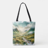 Schottland Highlands Ästhetik, Monogramm Modern Tasche (Rückseite)