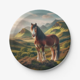 Schottland Highlands Clydesdale-Pferd Pappteller