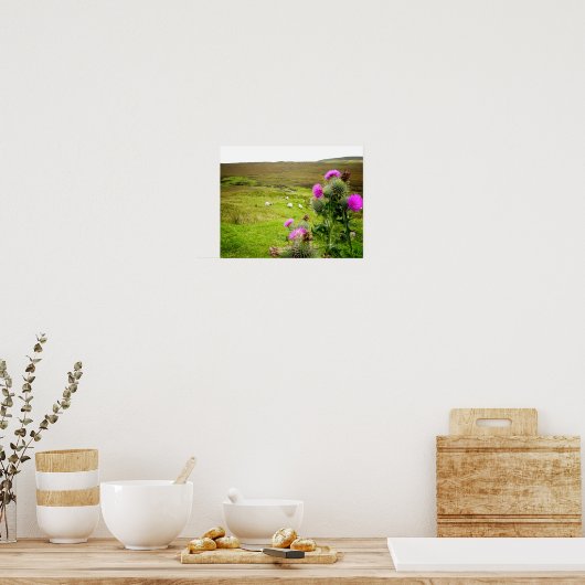 Schottland Highlands Thistle Landscape Poster (Küche)