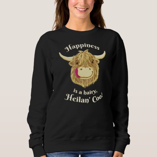 Schottland-Hochland-Kuh-Glück Sweatshirt (Vorderseite)