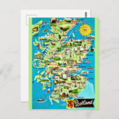 Schottland Illustrierte Vintage Postkarte (Vorne/Hinten)