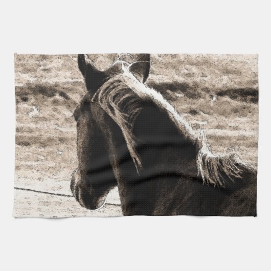 Schottland in Sepia Geschirrtuch (Horizontal)