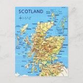Schottland-Karte Postkarte (Vorderseite)