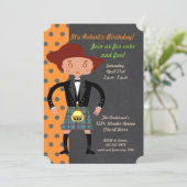 Schottland Kind mit Kilo Geburtstagsparty Einladung (Stehend Vorderseite)