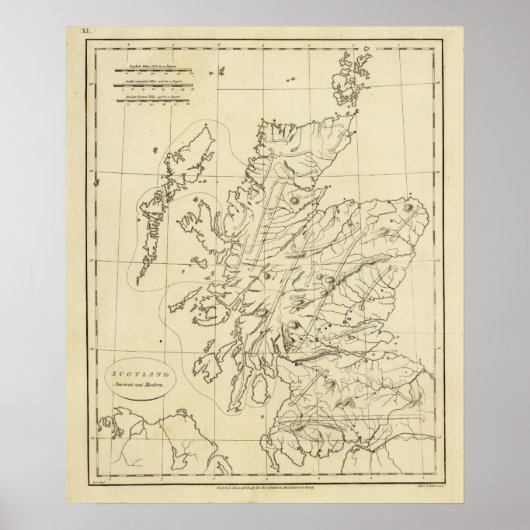 Schottland-Kontur Poster (Vorne)