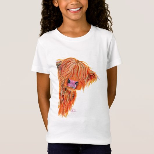Schottland-Kuh "PEEKABOO" T-Shirt (Vorderseite)