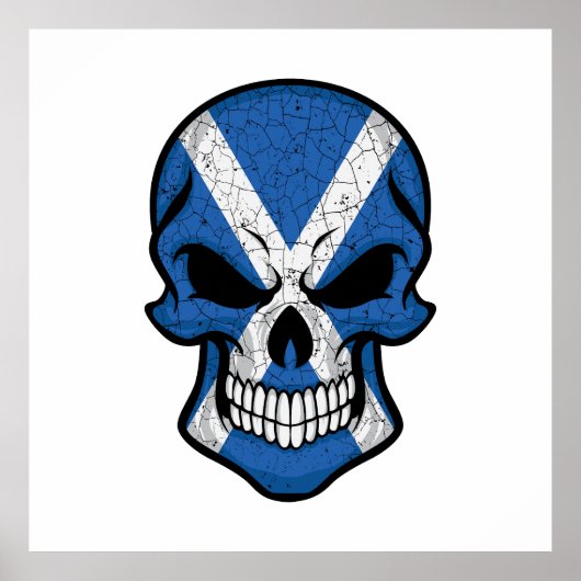 Schottland lächelt Schädelflagge Poster (Vorne)