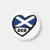 Schottland Land Code Flaggenherz, SCO Magnet (Vorne)
