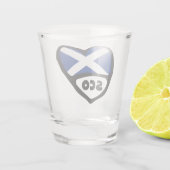 Schottland Land Code Flaggenherz, SCO Schnapsglas (Rückseite)