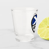 Schottland Land Code Flaggenherz, SCO Schnapsglas (Links)