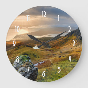 Schottland Landschaftlich Rolling Hills Landschaft Große Wanduhr