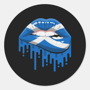 Schottland Lippen Stolz Wurzel Flagge Runder Aufkleber