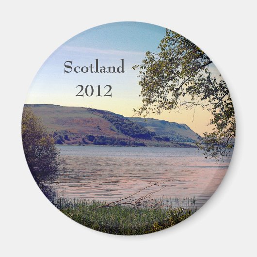 Schottland Loch mit Tree Scene Magnet (Vorne)