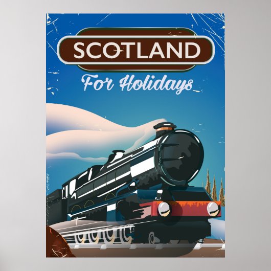 Schottland Locomotive Reiseplakat Poster (Vorne)