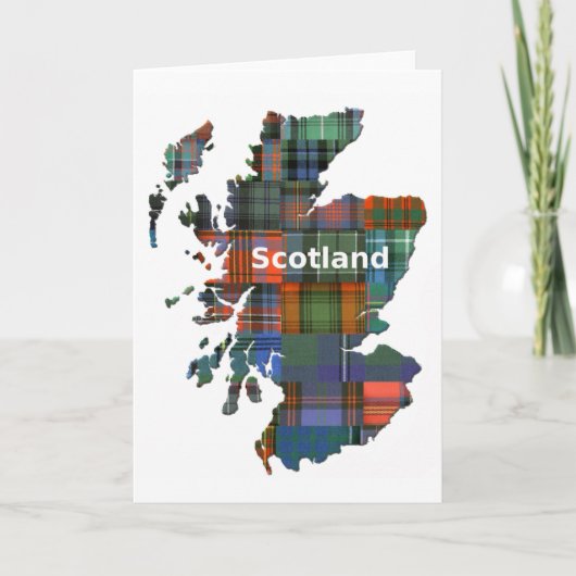 Schottland Map Multi Tartan Karte (Vorderseite)